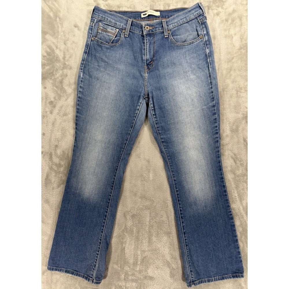Levis Jeans‎ Womens W29 L30 Blue Bootcut Mid Rise Faded Medium Wash 515 Denim